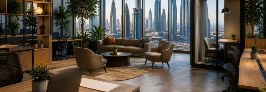 Modern coworking space in Dubai