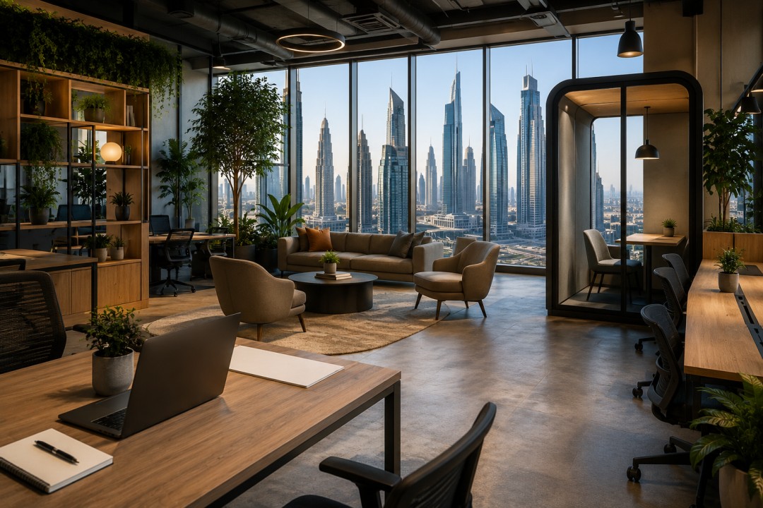 Modern coworking space in Dubai